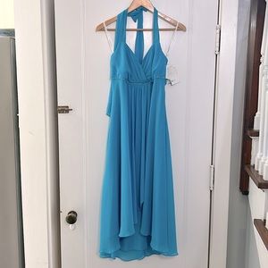 David Bridal HI-LOW style, halter neck, open back, MALIBU color size 10